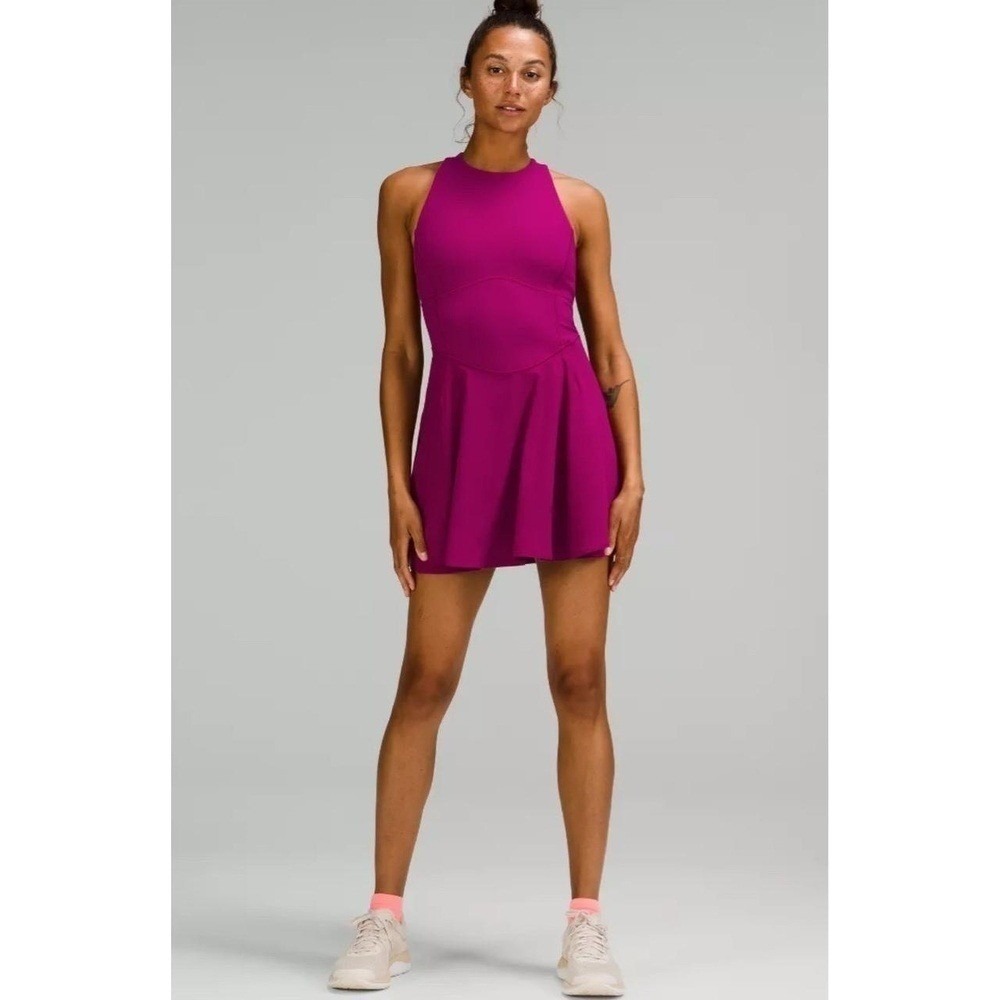 Lululemon Tennis Dress Golf Athleisure Magenta Size 4 Sleeveless Racerback